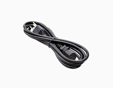 Cabo de energia AC, com plugue, ideal para conectar equipamentos à rede elétrica.