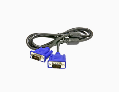 Cabo VGA de 15 pinos, usado para transmitir vídeo entre monitores e computadores.