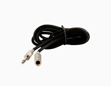 Extensão para fones P10, macho e fêmea, ideal para ampliar o alcance dos fones.