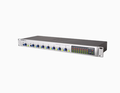 Pré-amplificador PreSonus, 8 canais e medidor de nível LED.